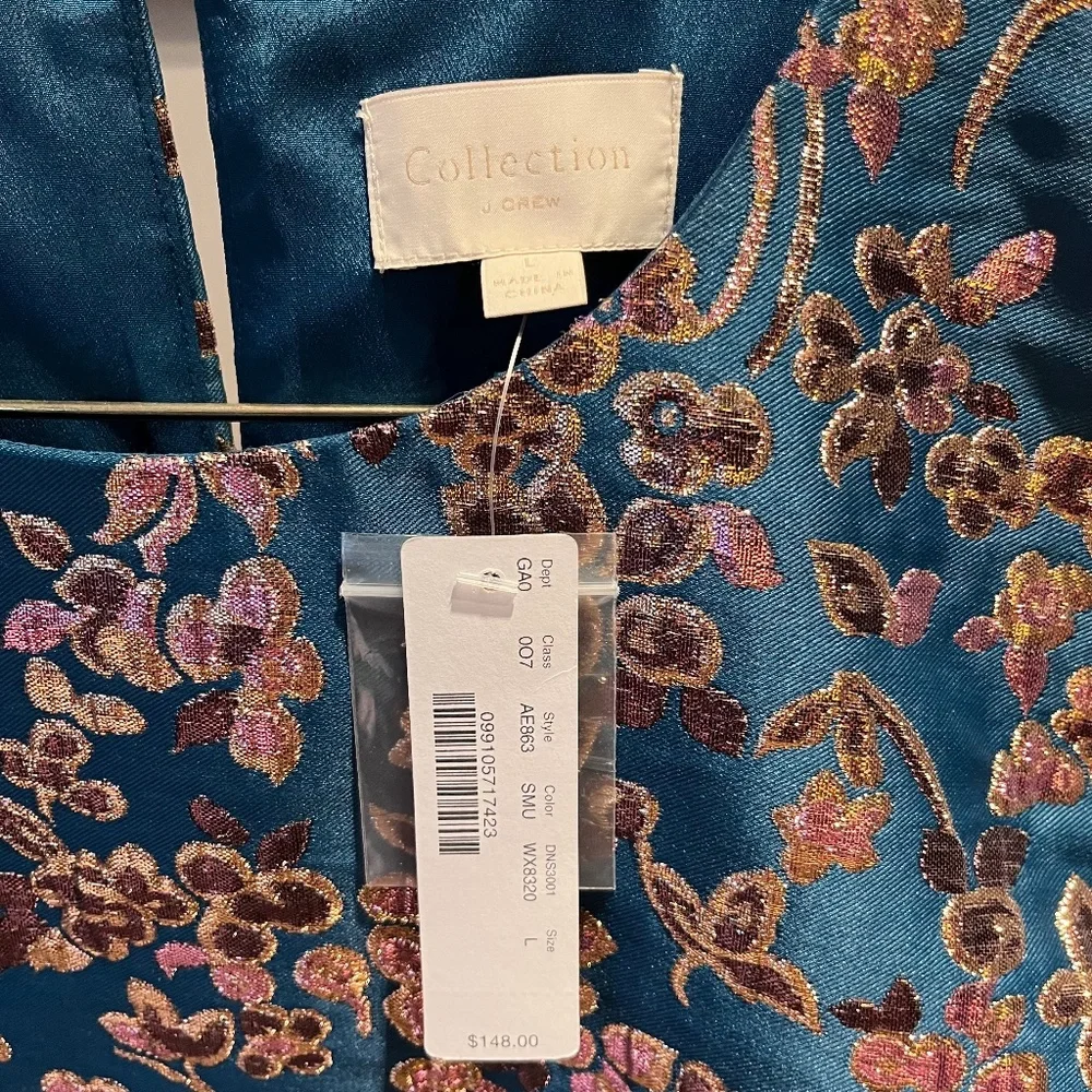 J. Crew Cherry Blossom Metallic Jacquard Two-Piece Skirt Set - Size 14